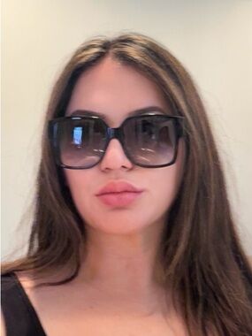 Yves Saint Laurent Black Gradient Oversized Square Sunglasses